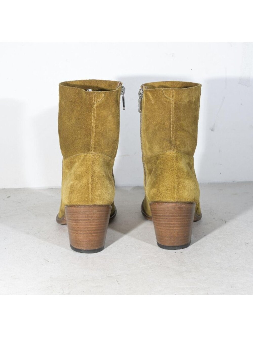 Rocco P. Brown Suede Western Ankle Boots Heeled Bootie Heel Made in Italy 39 - Picture 4 of 8